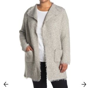 MAXSTUDIO Marled Fringe Long Cardigan